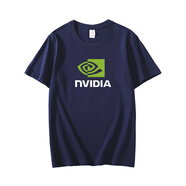 云薔英偉達(dá)短袖 NVIDIA周邊短袖 RTX顯卡 GTX 英特爾 電競游戲極客T恤 藏青色 中間logo XS 70-90斤