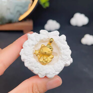 亮冠999足金仙女KT貓吊墜女黃金天使凱蒂貓丘比特魔法棒鎖骨鏈送女友 大版仙女KT貓約2.3-2.4g+S925鏈