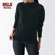 無印良品 MUJI 女式 牦牛絨混羊毛 高圓領(lǐng)毛衣女款春秋長袖針織衫BAC22A1A 黑色 S (155/80A)