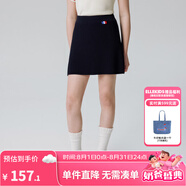 ELLE KIDS童裝 法式娃娃領臘腸狗針織套裝女童夏休閑polo衫/半裙可選 藏青色半裙 150