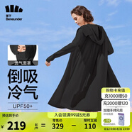蕉下（beneunder）防曬衣女防紫外線夏季薄款防曬服女士披肩服短外套 云碳黑/升級(jí)長款
