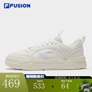 FILA FUSION斐樂(lè)潮牌女鞋BANK DX CVS板鞋休閑滑板鞋 奶白/雪白-GS 37.5