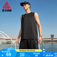 匹克跑步速干運(yùn)動(dòng)套裝男夏季衣健身服透氣排汗羽毛球服短袖短褲兩件套 【背心無(wú)拉鏈款52037】黑色 X2L/185