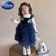 迪士尼（Disney）女寶寶秋季衣服2025新款兒童春秋裝兔子警官蛋糕裙兩件套女童套裝 藍色 120