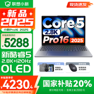 聯(lián)想小新16/小新Pro16GT AI元啟 2025新品可選補(bǔ)貼 高性能輕薄筆記本電腦 學(xué)生設(shè)計(jì)辦公本 標(biāo)壓酷睿 二代Core5 24G 1TB｜Pro16國家補(bǔ)貼 16英寸 微邊框高清全面屏
