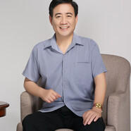 SEPTWOLVES七匹狼旗下夏季爸爸短袖襯衫老人50-60歲70男士襯衣寬松爺爺夏裝 CS522淺灰色[短袖] L 40