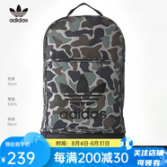 adidas阿迪達(dá)斯雙肩包男女背包初中高中學(xué)生書包旅行登山運(yùn)動(dòng)休閑包 帶鞋倉(cāng)BQ6096三葉草