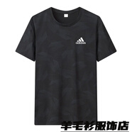 ADDS Y-3阿迪運(yùn)動(dòng)三葉草T恤男夏季冰絲速干短袖寬松大碼半袖體恤五分袖潮 16A黑色 L 90-110斤