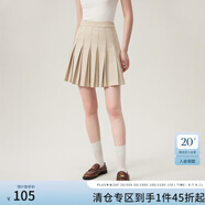 范思藍(lán)恩學(xué)院風(fēng)a字高腰半身裙女春裝2024新款百褶裙短裙24FS11141 象牙奶油 L