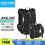 ULTIMATE DIRECTION競速UD越野包AK6.0戶外男女跑步背包騎行帶軟水壺 可配水袋13.4L 女款-黑色 L/G