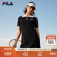 FILA 楊冪同款|斐樂(lè)官方女裝編織連衣裙2025夏季新款時(shí)尚修身POLO裙子 傳奇藍(lán)-NV 3XL 185/100A/XXXL
