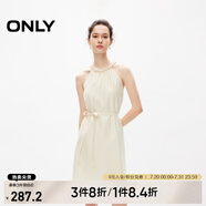 ONLY夏季時(shí)尚潮流短款掛脖系帶收腰連衣裙女|124207077 A06 急流白色 L (170) 88A