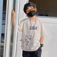 G.DUCKKIDS夏季新款童背心裙子時(shí)尚休閑中大童無袖一體棉裙童裝 豆灰色 100 cm