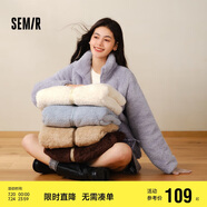 森馬（Semir）外套女插肩袖珊瑚絨仿羊羔毛2024冬季立領(lǐng)寬松夾克109724108003