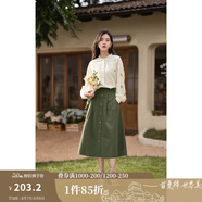 茵曼（INMAN）襯衣女士2025年春季新款女裝高級(jí)感洋氣立領(lǐng)繡花邊新疆棉襯衫 淺杏色 M