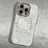 啟粵可愛KT貓適用蘋果16pro手機殼iphone15保護(hù)套新女款reno14/a5羽紗 精孔羽紗殼色KT貓自帶鏡頭膜 iQ eo6 S