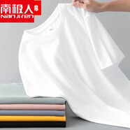 南極人新疆純棉短袖t恤男女同款2025夏季新款半袖寬松大碼體恤打底 白色 M (95-105斤)