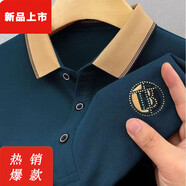 駱駝（CAMEL）男士休閑保羅翻領(lǐng)刺繡t恤夏季冰絲短袖商務(wù)純棉polo衫男半  2 駱駝C09藍色 M