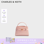 CHARLES&KEITH鱷魚紋凱莉包手提斜挎婚包包女包生日禮物七夕禮物CK2-50270880-1 Light Pink淺粉色（新色） S