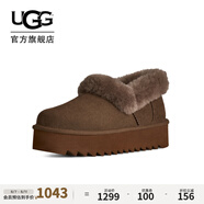 UGG秋季女士時尚舒適茸茸毛鞋領(lǐng)厚底圓頭休閑懶人毛毛鞋 1166733 DRKT | 深太妃糖棕色 36