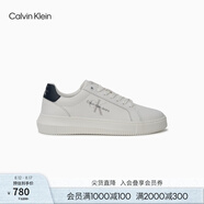 Calvin KleinJeans【七夕禮物】男潮流ck厚底牛皮革印花小白鞋老爹鞋YM00681 YAF-白色/藍色 40