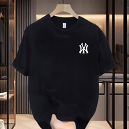 MLBNYMLB聯(lián)名NY純棉短袖T恤2025腰果花涂鴉寬松休閑 黑色 S 80-100斤