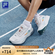 FILA 斐樂官方男鞋NUVOLE 3 RUN路跑鞋男2025夏新款柔云3運動跑步鞋男 明亮白-BW 42