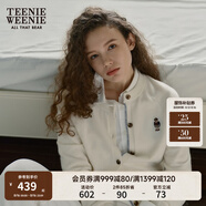 Teenie Weenie小熊女裝簡約針織衫女秋冬針織開衫罩衫短外套上衣 象牙白 XS (155)
