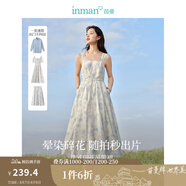 茵曼（INMAN）法式碎花高級感2025夏女新款休閑中長吊帶連衣裙子 月藍色吊帶裙 S