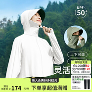 蕉下防曬服女冰薄披肩防曬衣冰絲防曬服超薄外套夏跑步女防紫外線透氣 霜奶白【黑膠涼款】 M