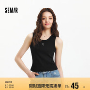 森馬（Semir）背心女短款蝴蝶結(jié)溫柔夏季2025時(shí)尚緊身繡花圓領(lǐng)上衣109325102001