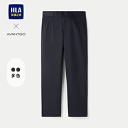 海瀾之家（HLA）休閑褲男裝25春秋季輕商務(wù)系列易打理通勤直筒男士時尚休閑長褲子 藏青8K 34 /175推薦72~75kg