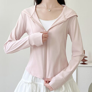 以純（YISHion）冰絲涼感防曬衣女夏季薄款修身透氣防曬服戶外套上衣 淡粉 L 110-125斤