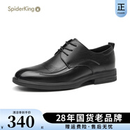 蜘蛛王（SPIDER KING）2024冬季新款商務(wù)正裝皮鞋系帶真皮通勤 黑色 38