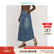 茵曼（INMAN）時(shí)尚繡花女裝立領(lǐng)襯衫洋氣寬松休閑2025夏季新款長(zhǎng)袖襯衣 牛仔藍(lán)半身裙-18438189 S