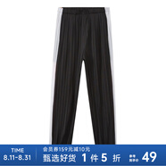 美特斯邦威休閑褲女夏季潮流戲劇大都會褶皺針織長褲 黑色組 M 160 66A