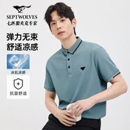 七匹狼【涼感抗菌】短袖T恤男夏季商務(wù)休閑翻領(lǐng)純色polo體恤衫男裝上衣 206(豆綠)-涼感抗菌6229 L 170/88A