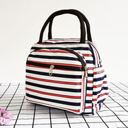 途尊（kingtrip）便當包媽咪包 手提包小布包七夕媽媽包 手拎津布飯盒袋帆布包女包 黑白條紋