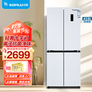 雙鹿（SONLU）418升十字對開(kāi)門(mén)冰箱 變頻節能 一級能效 風(fēng)冷無(wú)霜 離子凈味養鮮 大容量四開(kāi)門(mén)家用電冰箱 BQE418PWS（巖白）