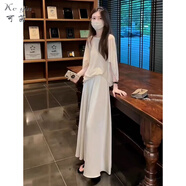 可茵（Keyin）連衣裙女裝套裝2025年夏季新品韓系清純系穿搭寬松上衣半身裙子女 半身裙 M