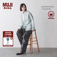 無印良品（MUJI）女式 漢麻 寬版褲 褲子女款 休閑褲闊腿褲長褲女裝  25年夏季 炭灰色 BE1VLA5S M （160/66A）