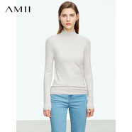AMII2025秋冬簡潔通勤基礎款百搭半高領修身毛衣女顯瘦長袖12363002 穹灰 M