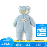 巴拉巴拉童裝嬰兒連體衣輕薄羽絨服寶寶衣服2025冬裝抱衣爬服男童女童萌趣 藍(lán)色調(diào)00388 90 cm-充絨量47g