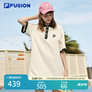 FILA FUSION斐樂(lè )潮牌女子連衣裙夏時(shí)尚寬松簡(jiǎn)約POLO領(lǐng)連身裙 乳糖色-BG M （165/84A/M）