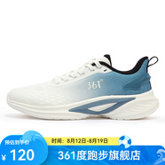 361度男鞋運(yùn)動(dòng)鞋秋季季新款減震穩(wěn)定減震跑步鞋 羽毛白/原力藍(lán) 44
