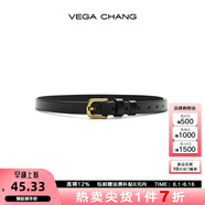 VEGA CHANG【腰帶10天內(nèi)發(fā)貨】可調(diào)節(jié)皮帶簡(jiǎn)約百搭半裙牛仔褲腰帶裝飾* 黑色（有孔）