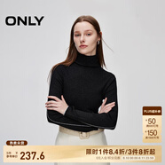 ONLY秋季舒適修身顯瘦螺紋高領(lǐng)毛衣針織衫女|124313004 H1Z 黑色 M (165) 84A