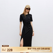 ONLY夏季時(shí)尚休閑長(cháng)款開(kāi)叉收腰顯瘦連衣裙女|124261004 H1Z 黑色 XS