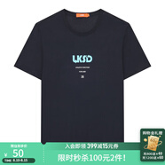 萊克斯頓（laxdn）七夕禮物男士印花T恤男士日常休閑印花短袖T恤 深黑 S-1