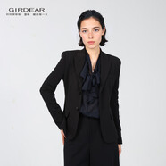 哥弟（GIRDEAR）品質(zhì)女裝新款通勤小西服職業(yè)時尚氣質(zhì)修身百搭西裝外套140095 經(jīng)典黑 L (4碼)